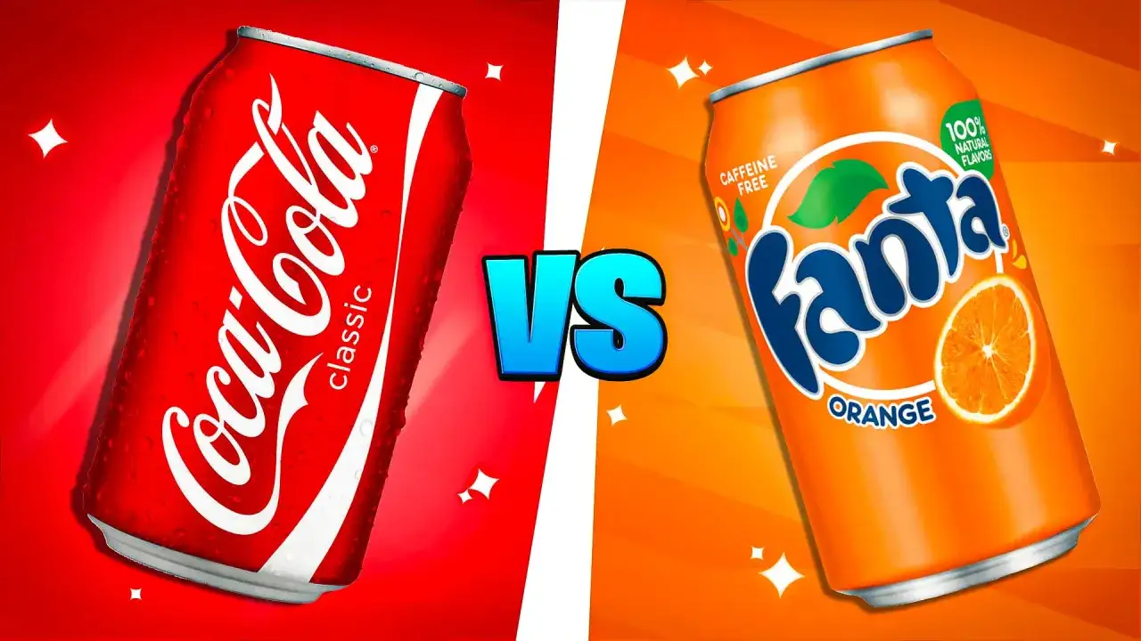 Porównanie etykiet napojów gazowanych Fanta i Coca-Cola