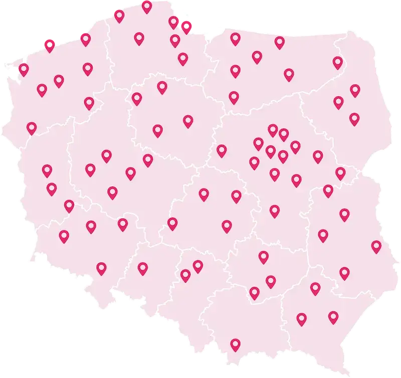 Mapa zasięgu dostaw Be Diet Catering Polska